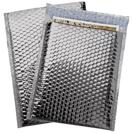 Bsc Preferred 9 x 11-1/2'' Silver Glamour Bubble Mailers, 100PK BUY00029020
